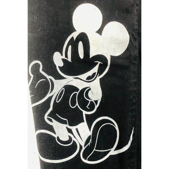 DISNEY Women’s Size 2 Mickey Mouse Black Capri Pants Silver Button - Picture 9 of 12